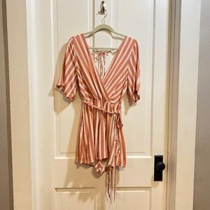 Short Romper with tie belt